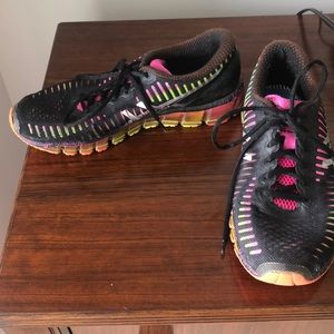 Asics Black and Pink Athletic Shoes